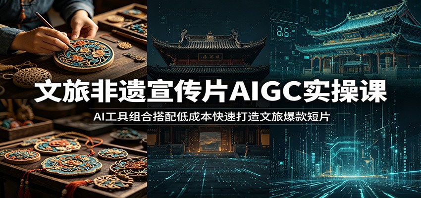 文旅非遗宣传片AIGC实操课：AI工具组合搭配低成本快速打造文旅爆款短片-项目资源网