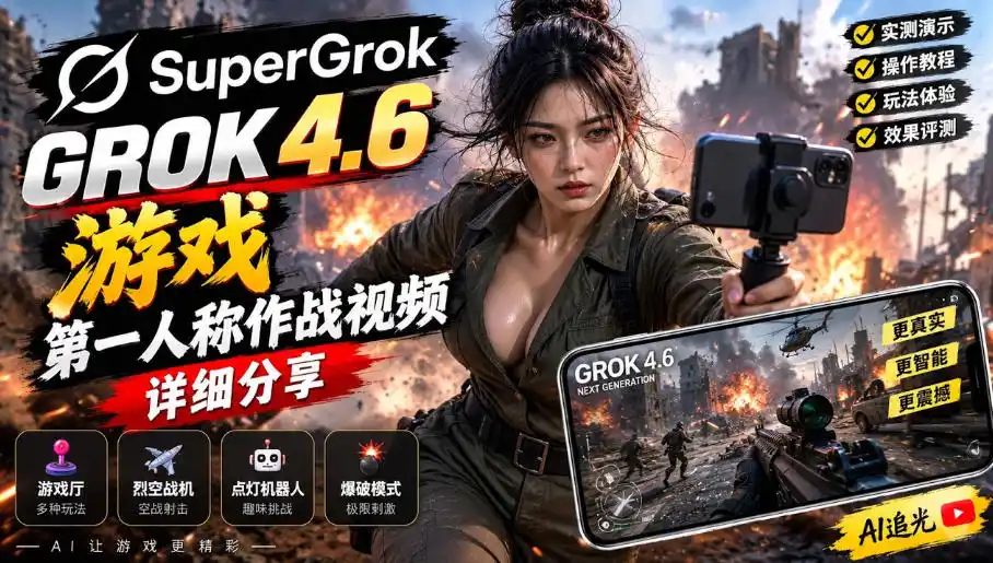 Grok 4.6也能做游戏?第一人称作战视频实测|玩法详细讲解-项目资源网