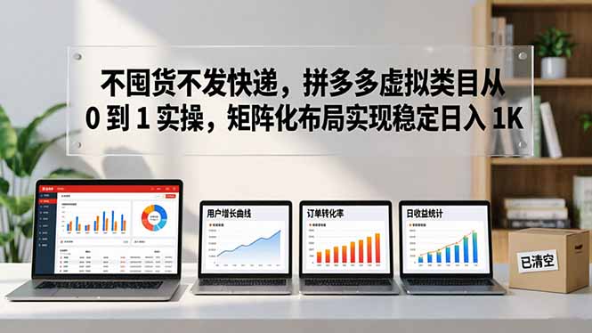 不囤货不发快递，拼多多虚拟类目从 0 到 1 实操，矩阵化布局实现稳定日入 1K-项目资源网