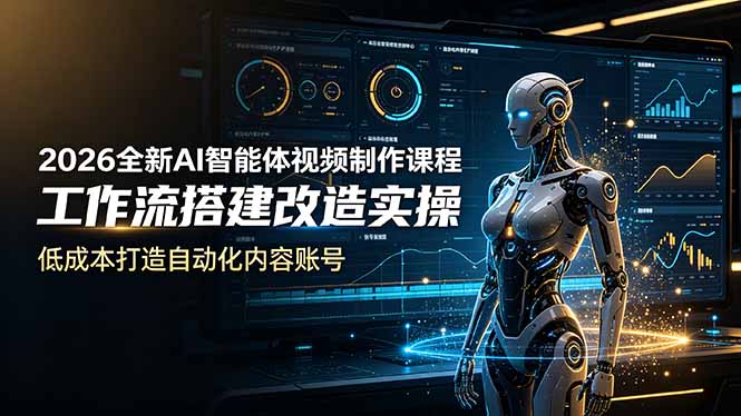 2026全新AI Codex智能体视频制作课程,工作流搭建改造实操,低成本打造自动化内容账号-项目资源网