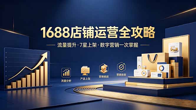 1688店铺没流量？产品上架不到7星？数字营销不会投？全套运营技能一次学(更新6月-项目资源网