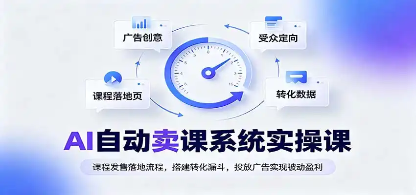 AI自动卖课系统实操课：课程发售落地流程，搭建转化漏斗，投放广告实现被动盈利-项目资源网