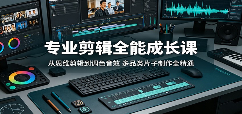 专业剪辑全能成长课：从思维剪辑到调色音效，多品类片子制作全精通-项目资源网