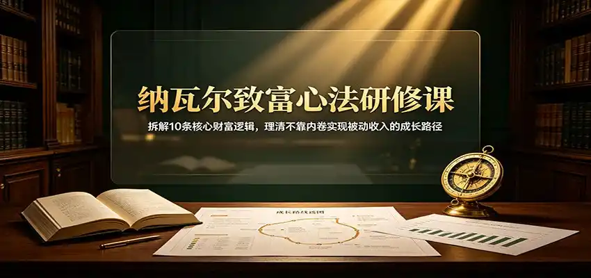 纳瓦尔致富心法研修课：拆解10条核心财富逻辑，理清不靠内卷实现被动收入的成长路径-项目资源网