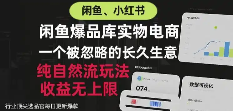 闲鱼小红书实物电商,纯自然流玩法,一个被忽略的长久生意,收益无上限【揭秘】-项目资源网