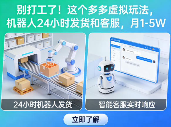 别打工了！这个多多虚拟玩法，机器人24小时发货和客服，月1-5W【揭秘】-项目资源网