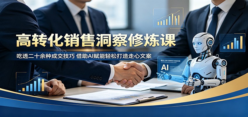 高转化销售洞察修炼课:吃透二十余种成交技巧,借助AI赋能轻松打造走心文案-项目资源网