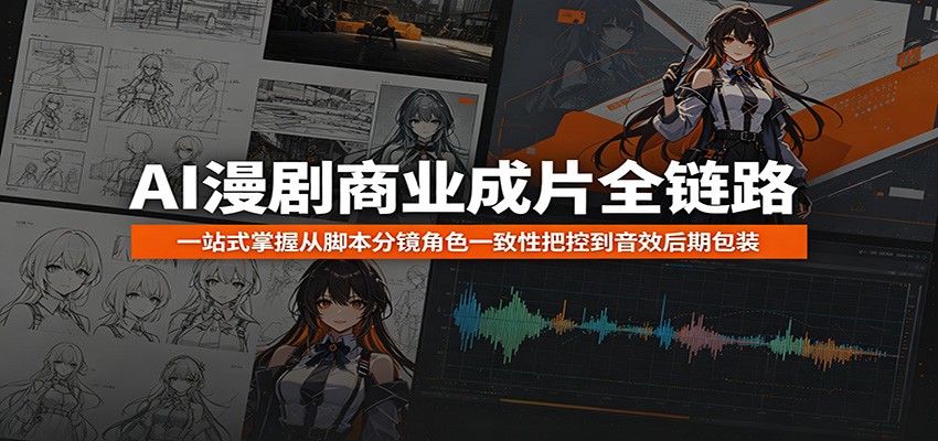 AI漫剧商业成片全链路：一站式掌握从脚本分镜角色一致性把控到音效后期包装-项目资源网
