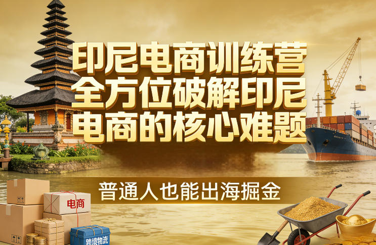 印尼电商训练营，全方位破解印尼电商的核心难题，普通人也能出海掘金-项目资源网