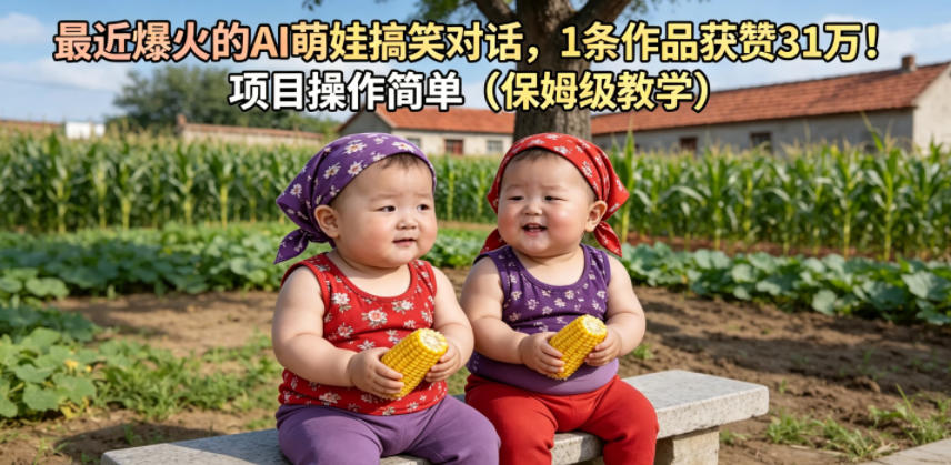 最近爆火的AI萌娃搞笑对话，1条作品获赞31W，项目操作简单(保姆级教学)-项目资源网