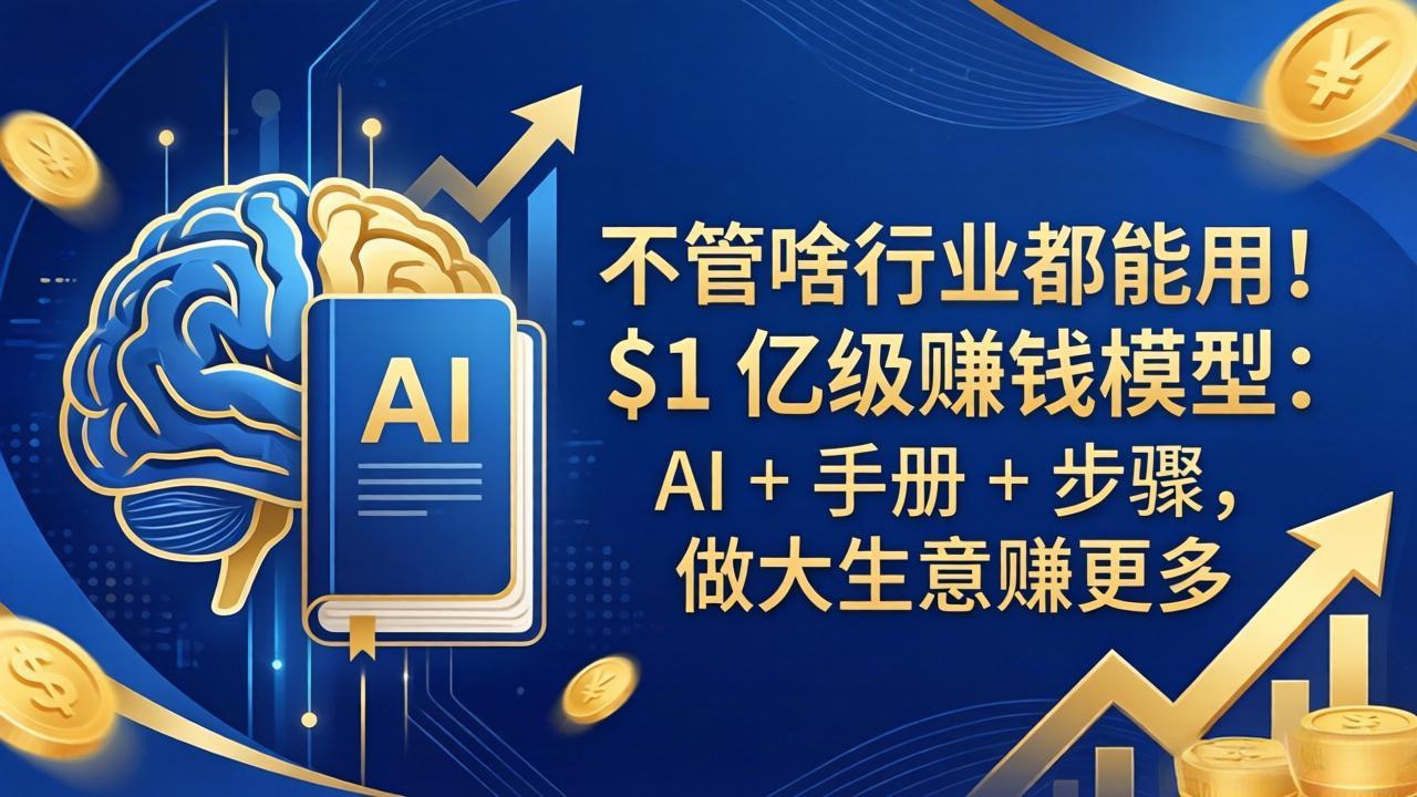 不管啥行业都能用！$1 亿级赚钱模型：AI + 手册 + 步骤，做大生意赚更多-项目资源网