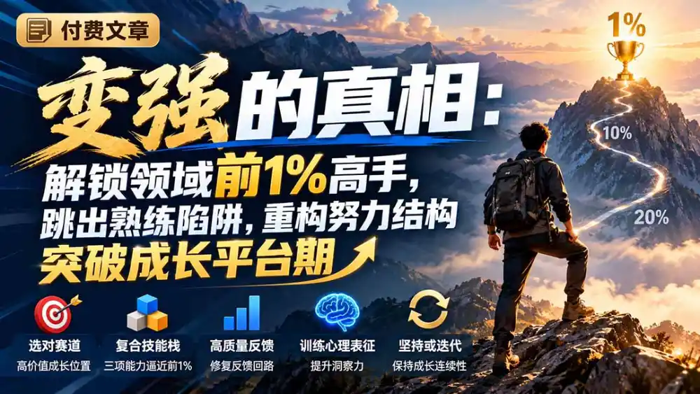 付费文章：变强的真相：解锁领域前1%高手，跳出熟练陷阱，重构努力结构突破成长平台期-项目资源网