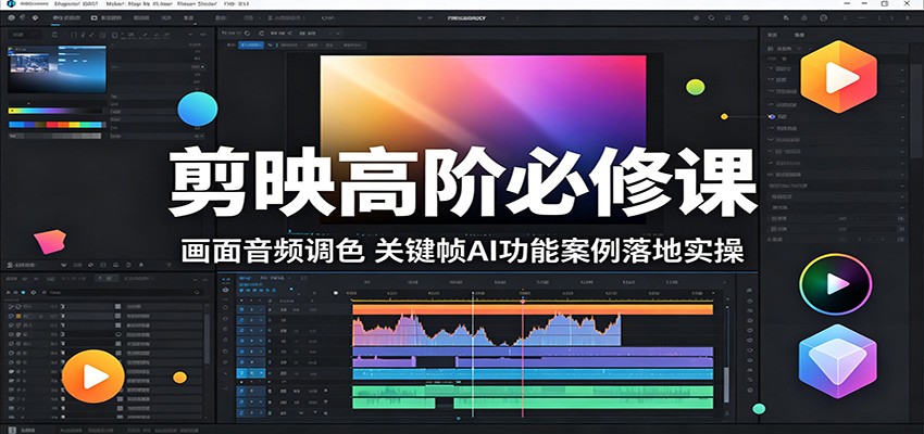 剪映高阶必修课：画面音频调色，关键帧AI功能案例落地实操-项目资源网