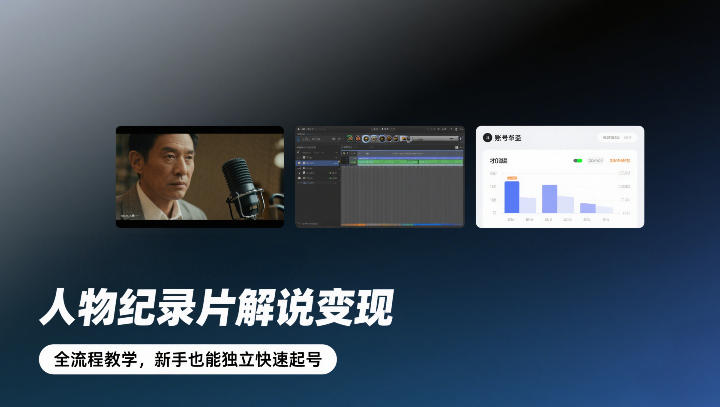 人物纪录片解说变现，全流程教学，新手也能独立快速起号-项目资源网