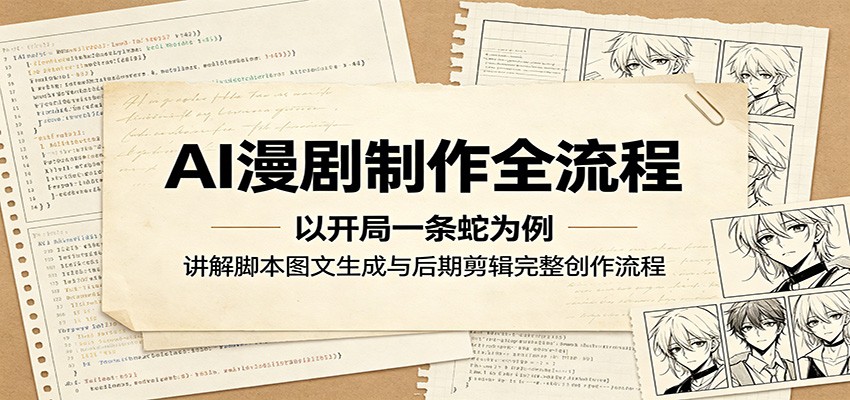 AI漫剧制作全流程：以开局一条蛇为例，讲解脚本图文生成与后期剪辑完整创作流程-项目资源网