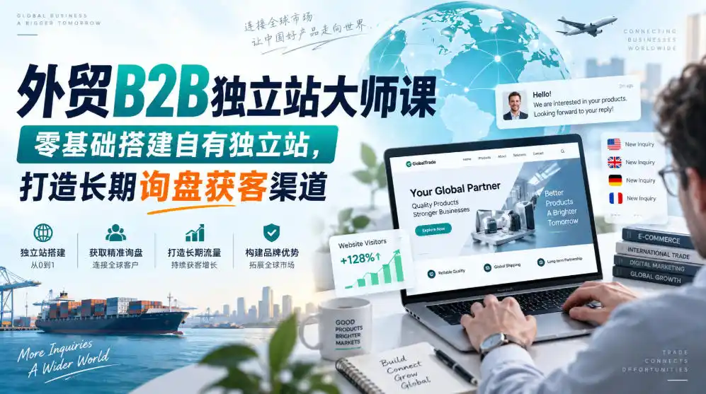 外贸B2B独立站大师课，零基础搭建自有独立站，打造长期询盘获客渠道-项目资源网