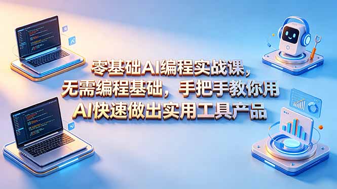 零基础AI编程实战课-更新，无需编程基础，手把手教你用AI快速做出实用工具产品-项目资源网
