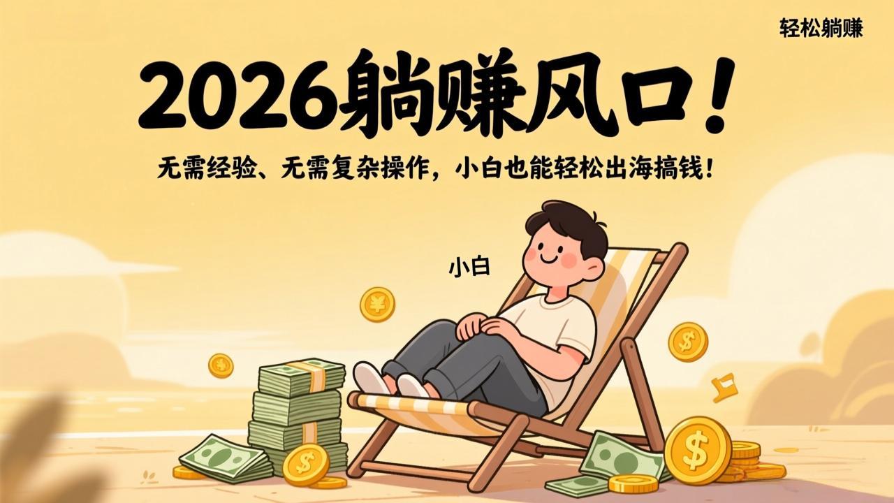 2026躺赚风口！无需经验、无需复杂操作，小白也能轻松出海搞钱！-项目资源网
