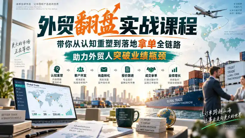 外贸翻盘实战课程，带你从认知重塑到落地拿单全链路，助力外贸人突破业绩瓶颈-项目资源网