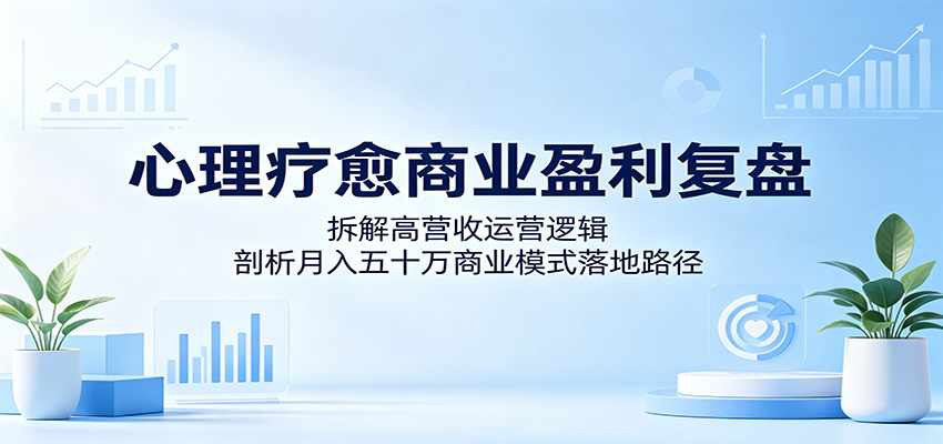 心理疗愈商业盈利复盘：拆解高营收运营逻辑，剖析月入五十万商业模式落地路径-项目资源网