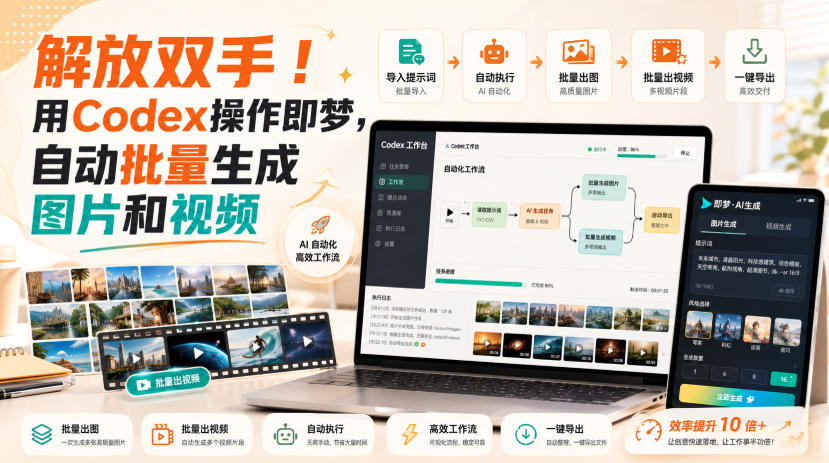 解放双手!用Codex操作即梦,自动批量生成图片和视频-项目资源网