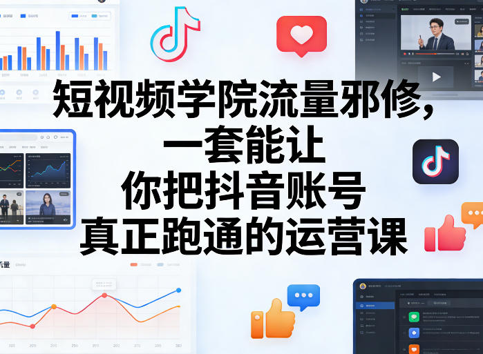 短视频学院流量邪修，一套能让你把抖音账号真正跑通的运营课-项目资源网