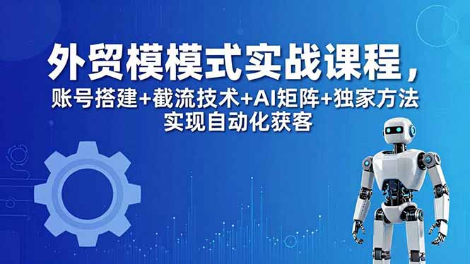 外贸新模式实战课程-更新5月，账号搭建+截流技术+AI矩阵+独家方法实现自动化获客-项目资源网