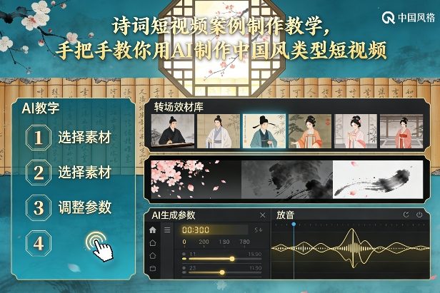 古诗词短视频案例制作教学，手把手教你用AI制作中国风类型短视频-项目资源网