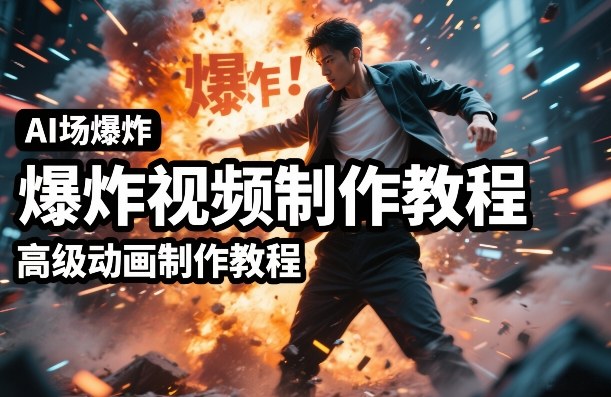 AI场景爆炸视频制作教程，利用人物实拍视频制作出高级的动画特效-项目资源网
