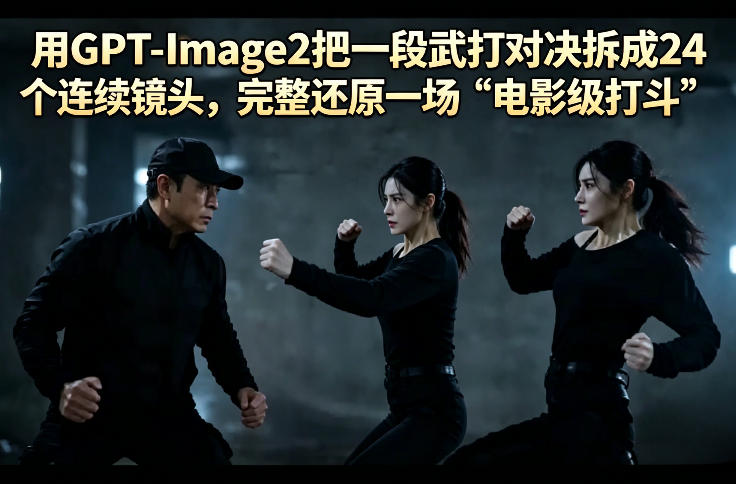 用GPT-Image2把一段武打对决拆成24个连续镜头，完整还原一场“电影级打斗”-项目资源网