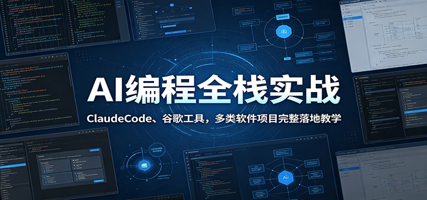 AI编程全栈实战：ClaudeCode、谷歌工具，多类软件项目完整落地教学-项目资源网