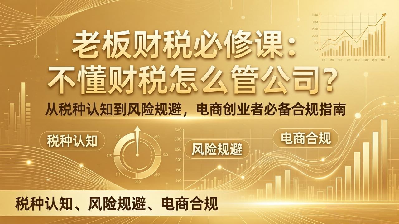 老板财税必修课：不懂财税怎么管公司？从税种认知到风险规避，电商创业者必备合规指南-项目资源网
