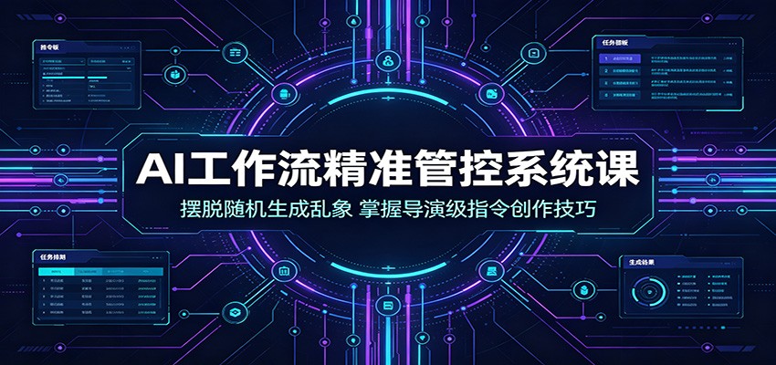 AI工作流精准管控系统课：摆脱随机生成乱象，掌握导演级指令创作技巧-项目资源网