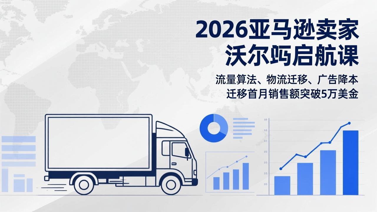 2026亚马逊卖家沃尔玛启航课，流量算法、物流迁移、广告降本，迁移首月销售额突破5万美金-项目资源网