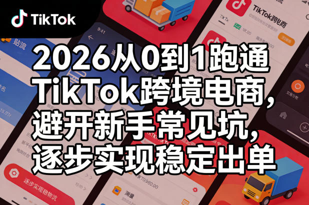 2026从0到1跑通TikTok跨境电商，避开新手常见坑，逐步实现稳定出单-项目资源网