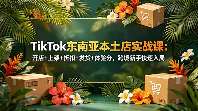 TikTok东南亚本土店实战课：开店+上架+折扣+发货+体验分，跨境新手快速入局-项目资源网