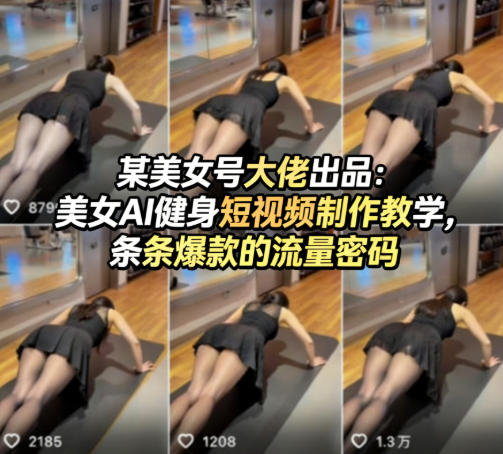 某美女号大佬出品：美女AI健身短视频制作教学，条条爆款的流量密码-项目资源网