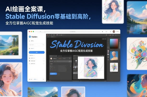 AI绘画全案课,Stable Diffusion零基础到高阶,全方位掌握AIGC视觉生成技能-项目资源网