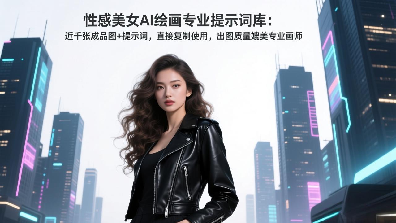 性感美女AI绘画专业提示词库：近千张成品图+提示词，直接复制使用，出图质量媲美专业画师-项目资源网