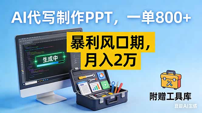 AI代写制作PPT，一单800+， 暴利风口期，月入2万【附工具】-项目资源网