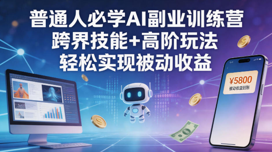 普通人必学AI副业训练营跨界技能+高阶玩法轻松实现被动收益-项目资源网