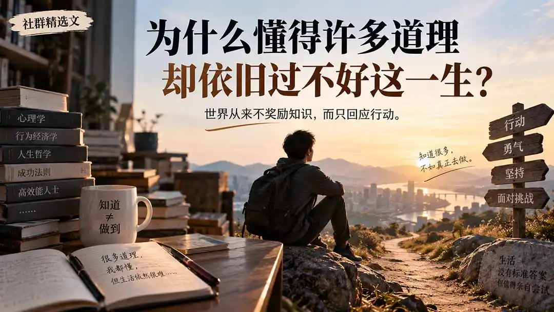社群精选文：为什么懂得许多道理却依旧过不好这一生？-项目资源网