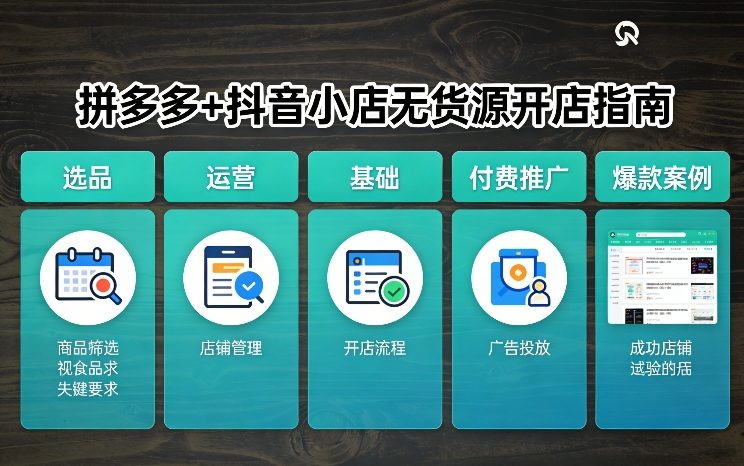 拼多多+抖音小店无货源开店，包括：选品、运营、基础、付费推广、爆款案例等(更新26年3月)-项目资源网