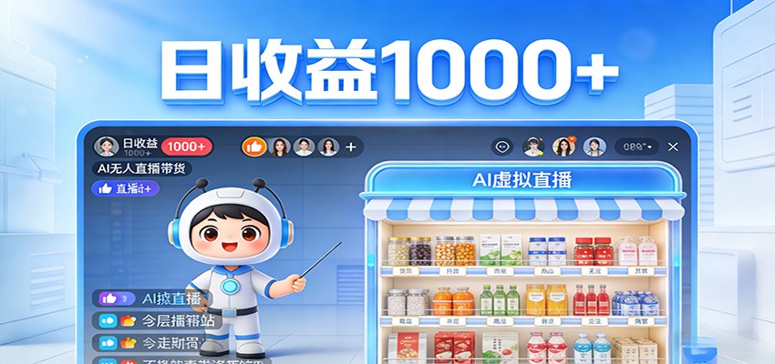 不用露脸不用说话，24小时自动卖货赚钱，全天自动直播，收益看得见-项目资源网