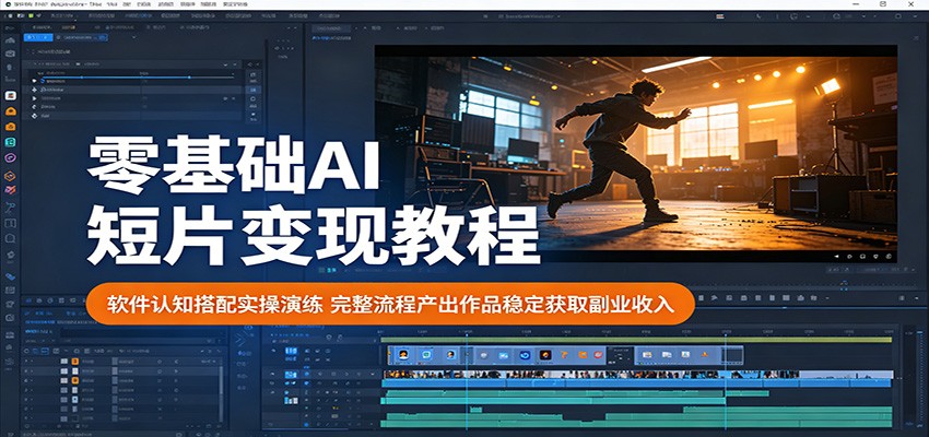零基础AI短片变现教程：软件认知搭配实操演练，完整流程产出作品稳定获取副业收入-项目资源网