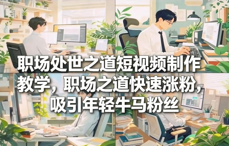 职场处世之道短视频制作教学，职场之道快速涨粉，吸引年轻牛马粉丝-项目资源网
