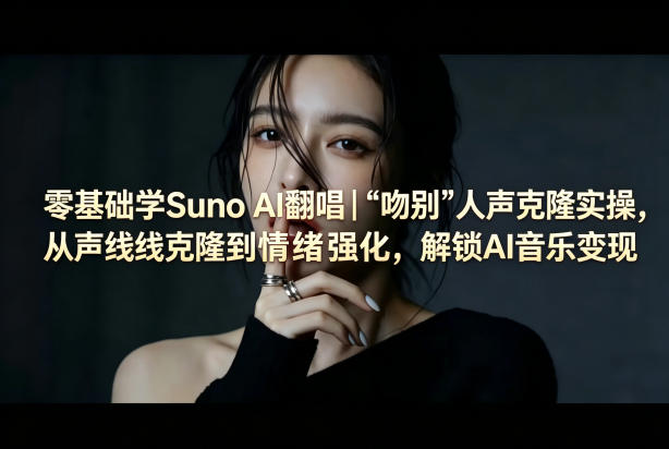 零基础学Suno AI翻唱|《吻别》人声克隆实操,从声线克隆到情绪强化,解锁AI音乐变现-项目资源网