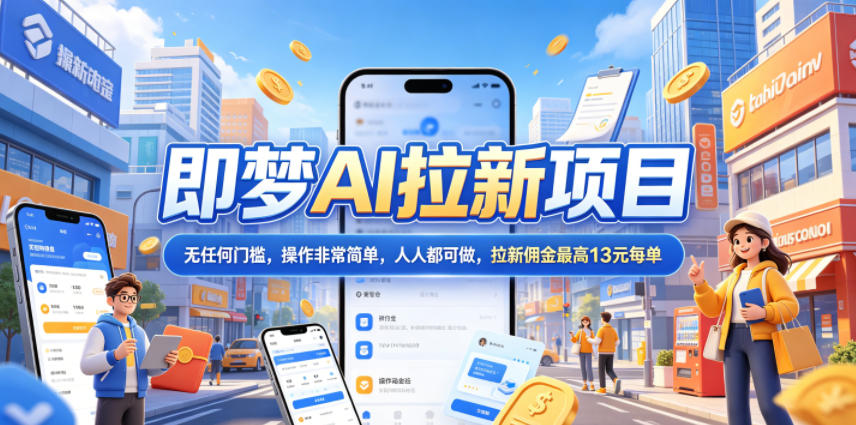 2026年即梦AI拉新项目最新玩法,无任何门槛,操作非常简单,人人都可做,拉新佣金最高13米每单(更新6月30日)