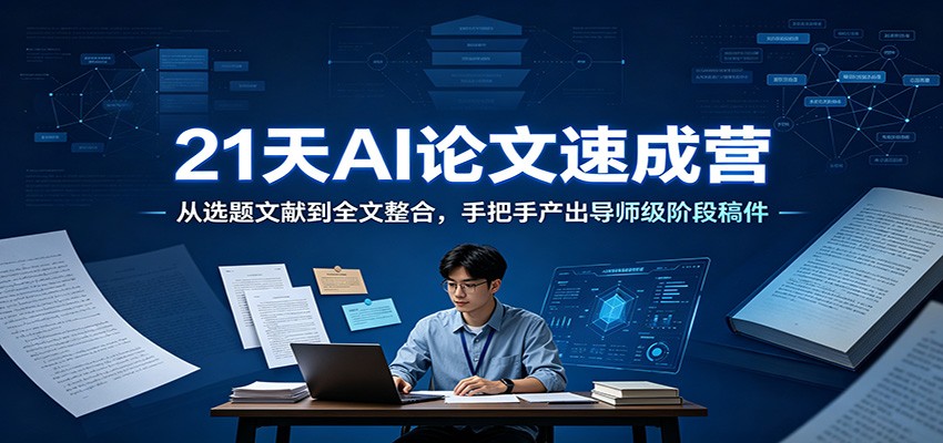 21天AI论文速成营：从选题文献到全文整合，手把手产出导师级阶段稿件-项目资源网