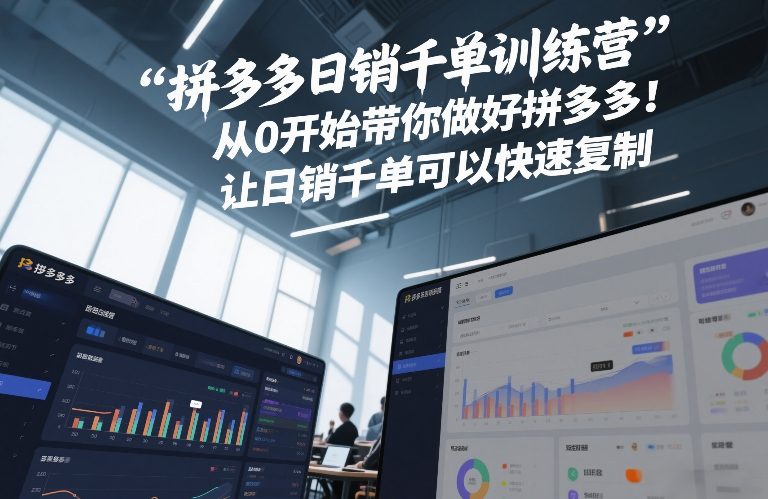 拼多多日销千单训练营,从0开始带你做好拼多多,让日销千单可以快速复制(更新26年1月)-项目资源网